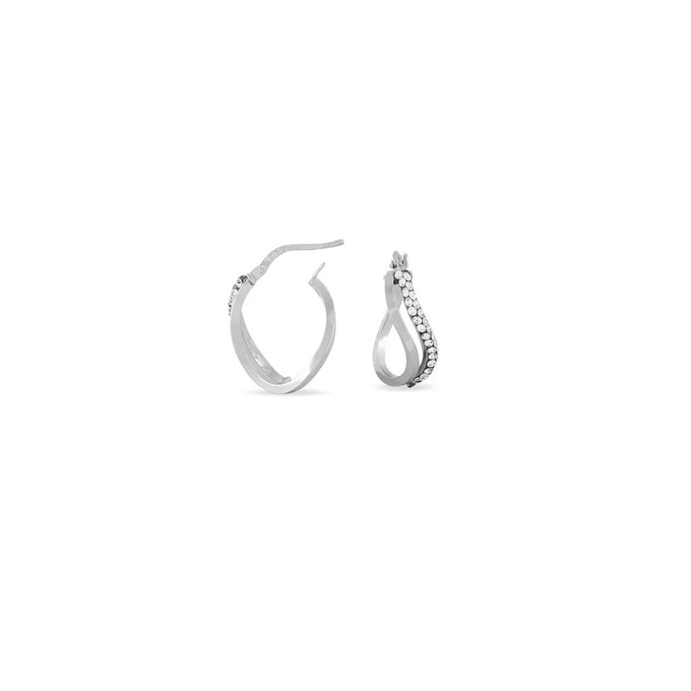 Créoles Hekate Or Blanc Strass