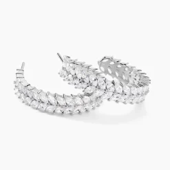 Créoles Jovan Argent Blanc Oxyde De Zirconium