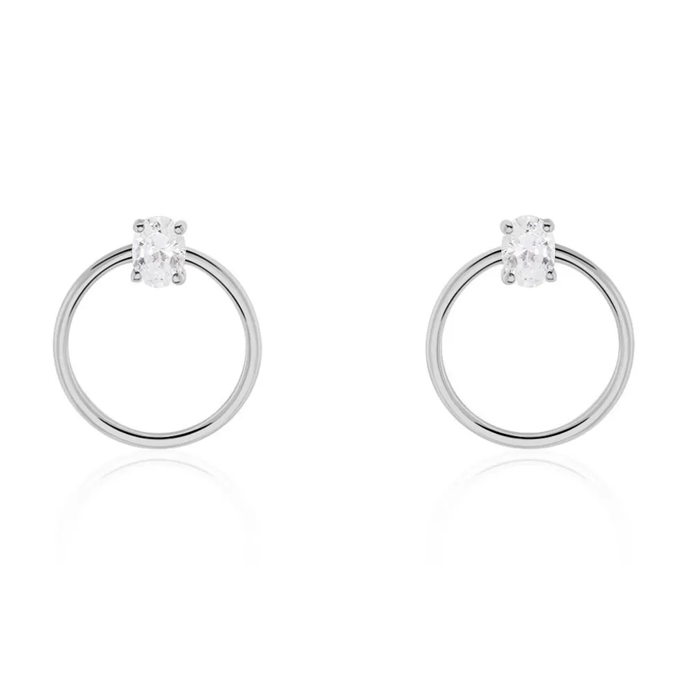 Créoles Kip Or Blanc Oxyde De Zirconium