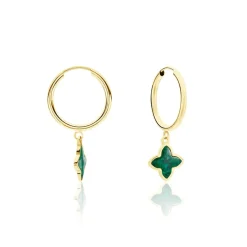 Créoles Marvella Or Jaune Malachite