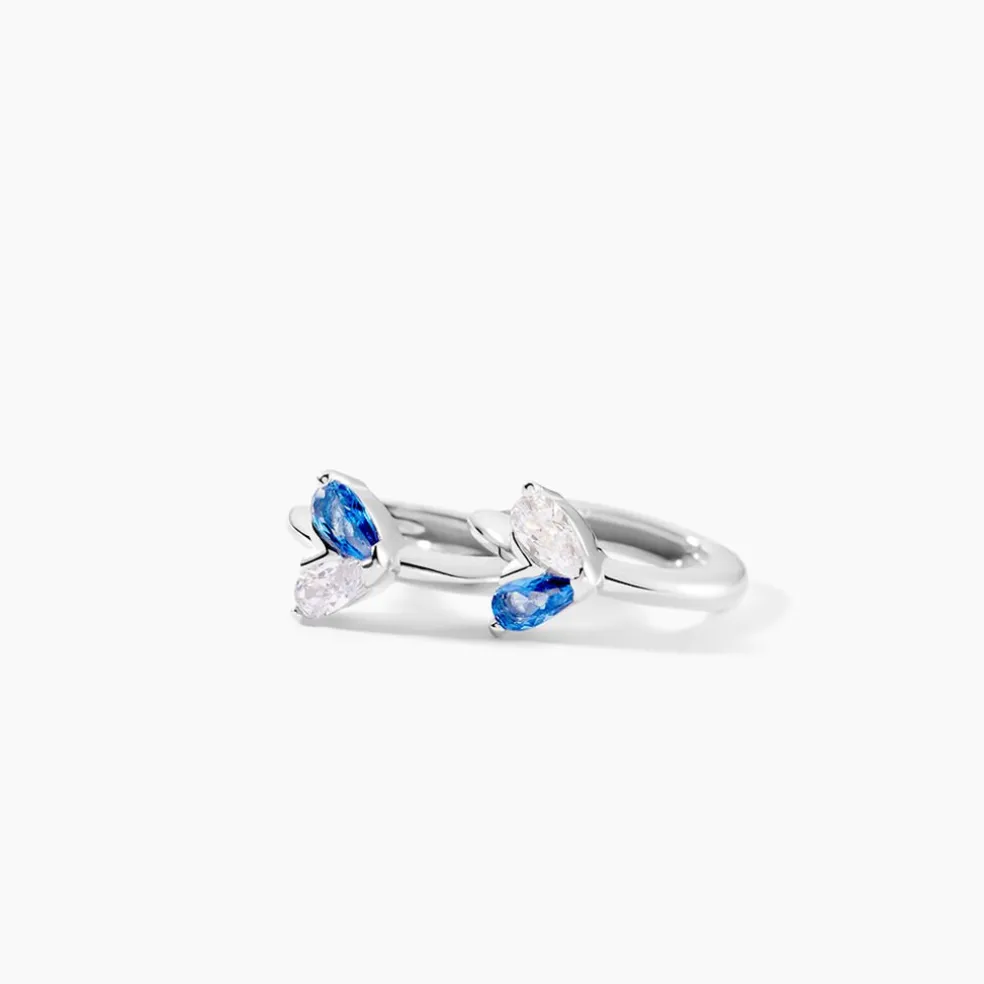 Créoles Myhalf Argent Blanc Oxyde De Zirconium