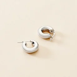 Créoles Piana Argent Blanc