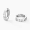 Créoles Robine Argent Blanc Oxyde De Zirconium