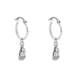 Créoles Salli Argent Blanc Oxyde De Zirconium