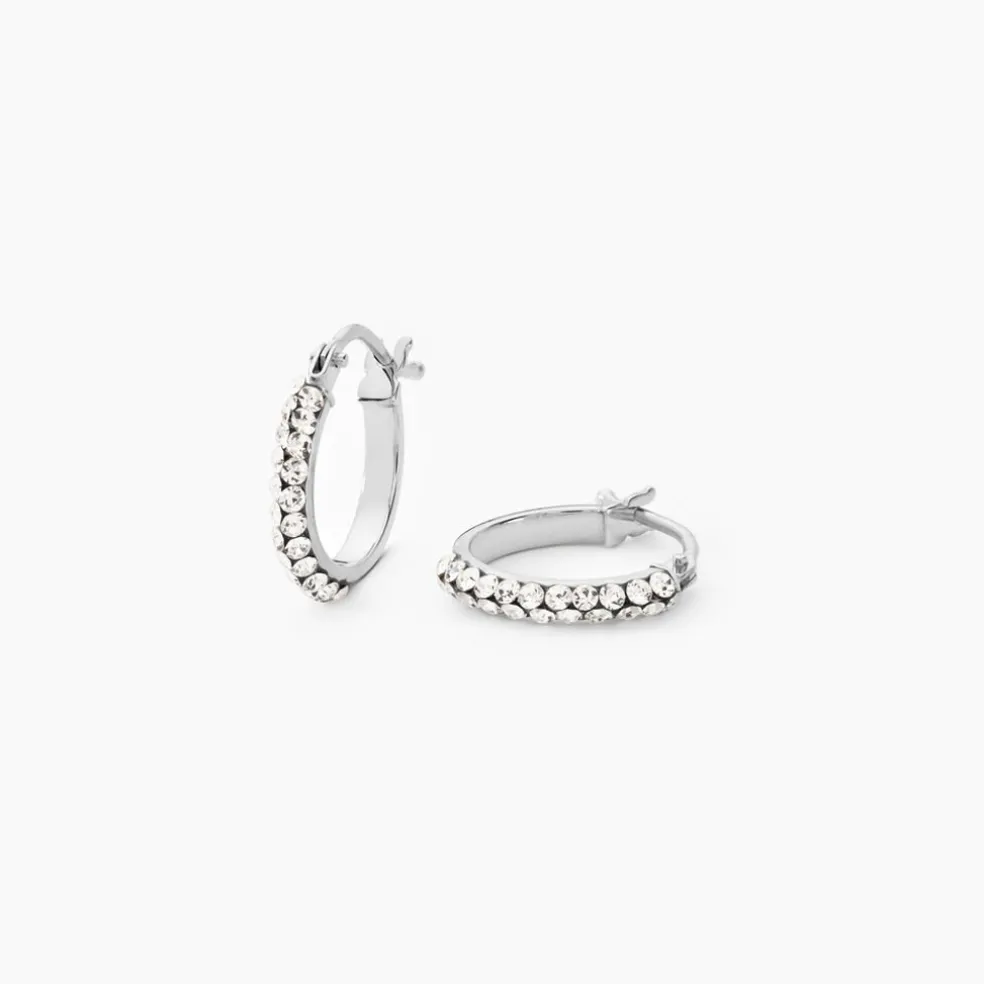 Créoles Sandrine Or Blanc Strass