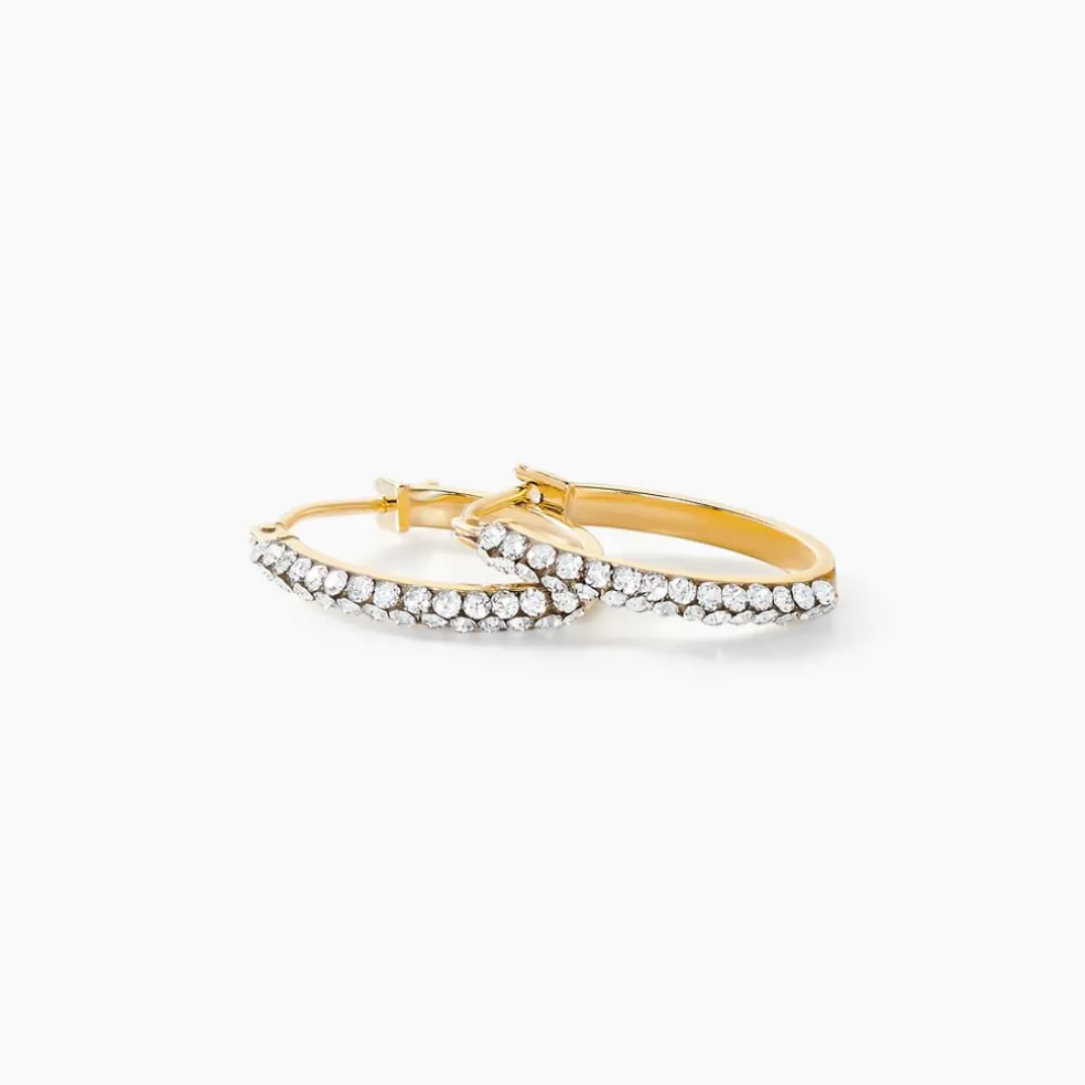 Créoles Sandrine Or Jaune Strass