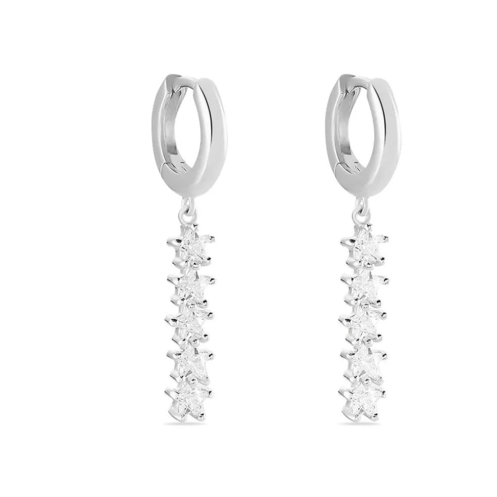 Créoles Teris Argent Blanc Oxyde De Zirconium