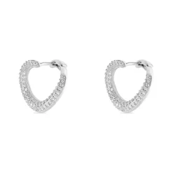 Créoles Uwe Argent Blanc Oxyde De Zirconium