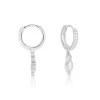 Créoles Ysee Argent Blanc Oxyde De Zirconium
