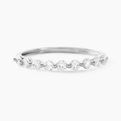 Demi Alliance Or Blanc Eclat D'etoile Oxyde De Zirconium