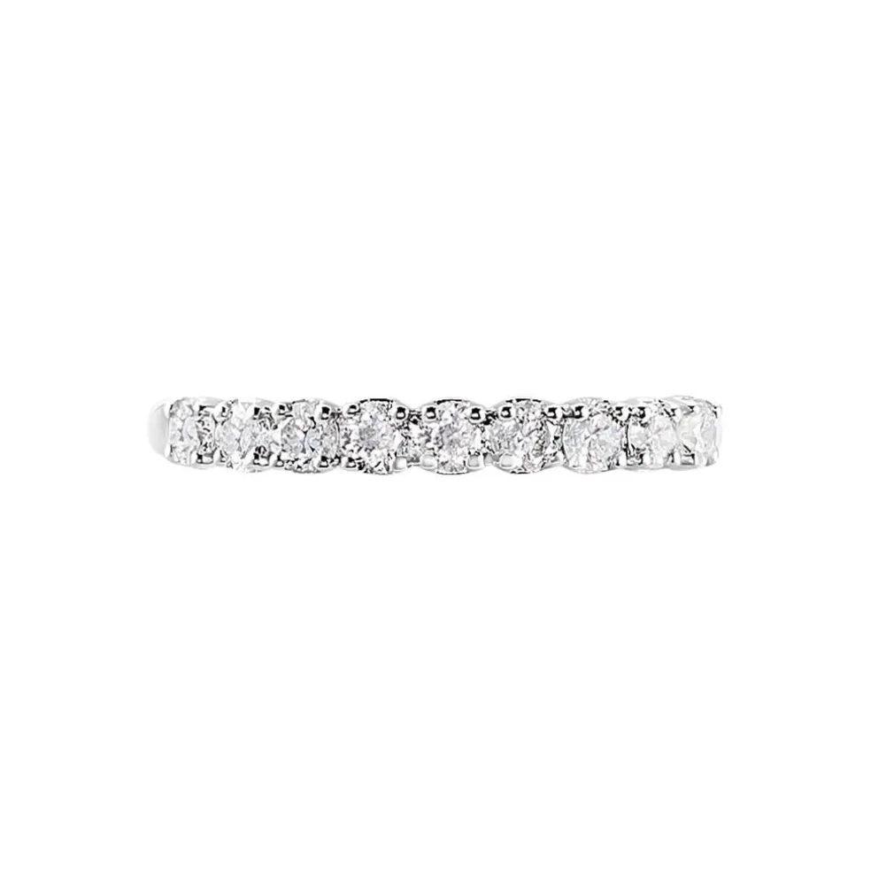 Demi-alliance Or Blanc Eloisa Diamant Synthetique