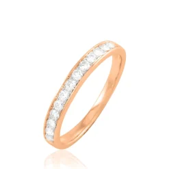 Demi-alliance Or Rose Rhea Diamants