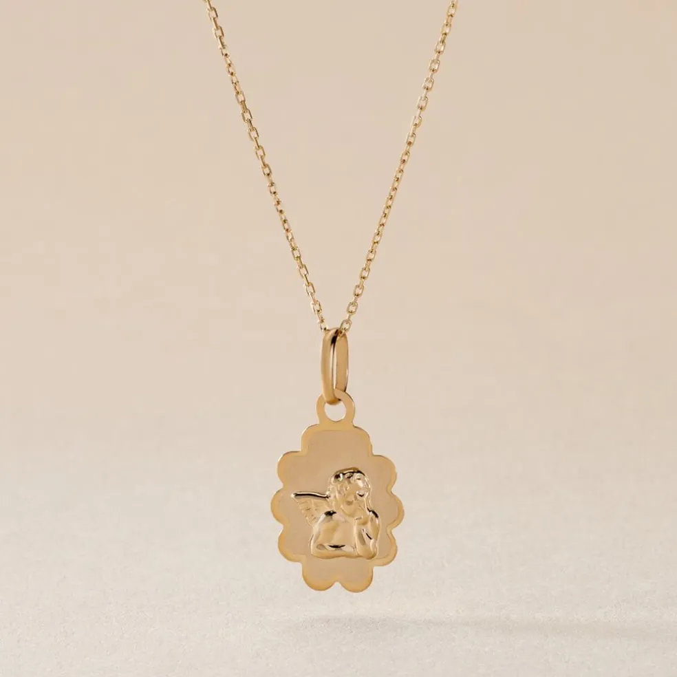 Pendentif Ange Nuage Or Jaune