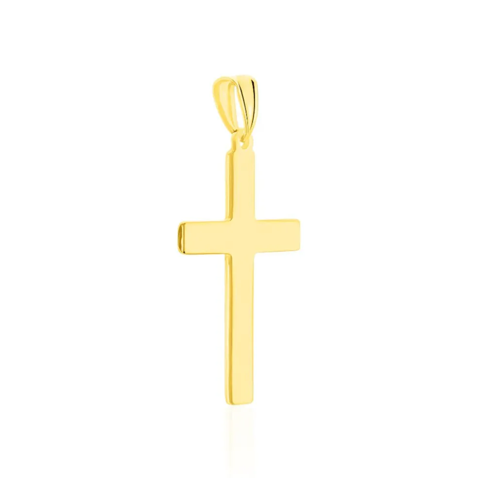 Pendentif Benny Croix Ciselee Or Bicolore