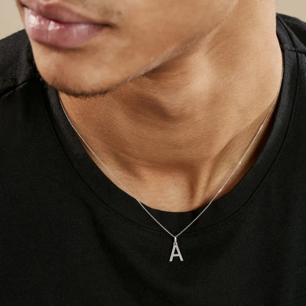 Pendentif Ionia Lettre Or Blanc