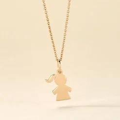 Pendentif Kids Plaque Or Doré