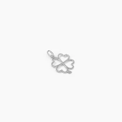 Pendentif Koulmia Trefle Diamante Or Blanc