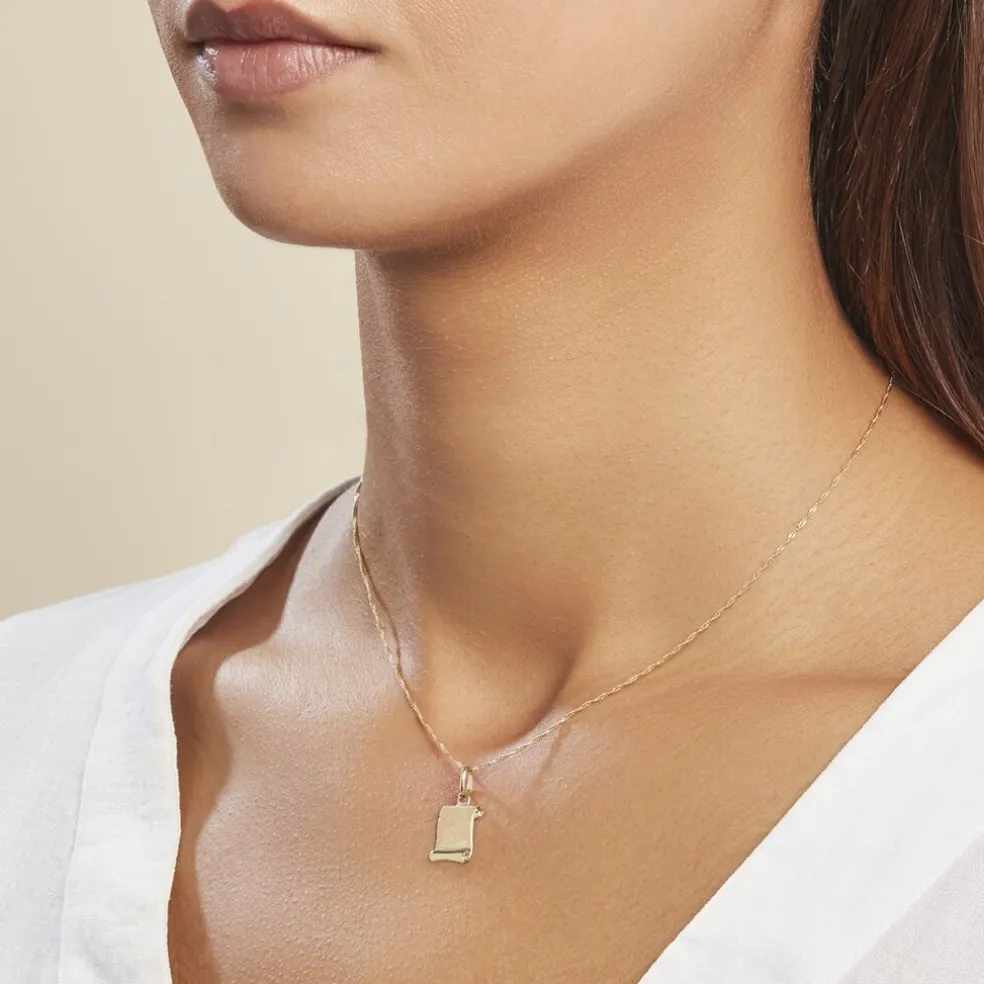 Pendentif Lamie Zodiaque Parchemin Or Jaune