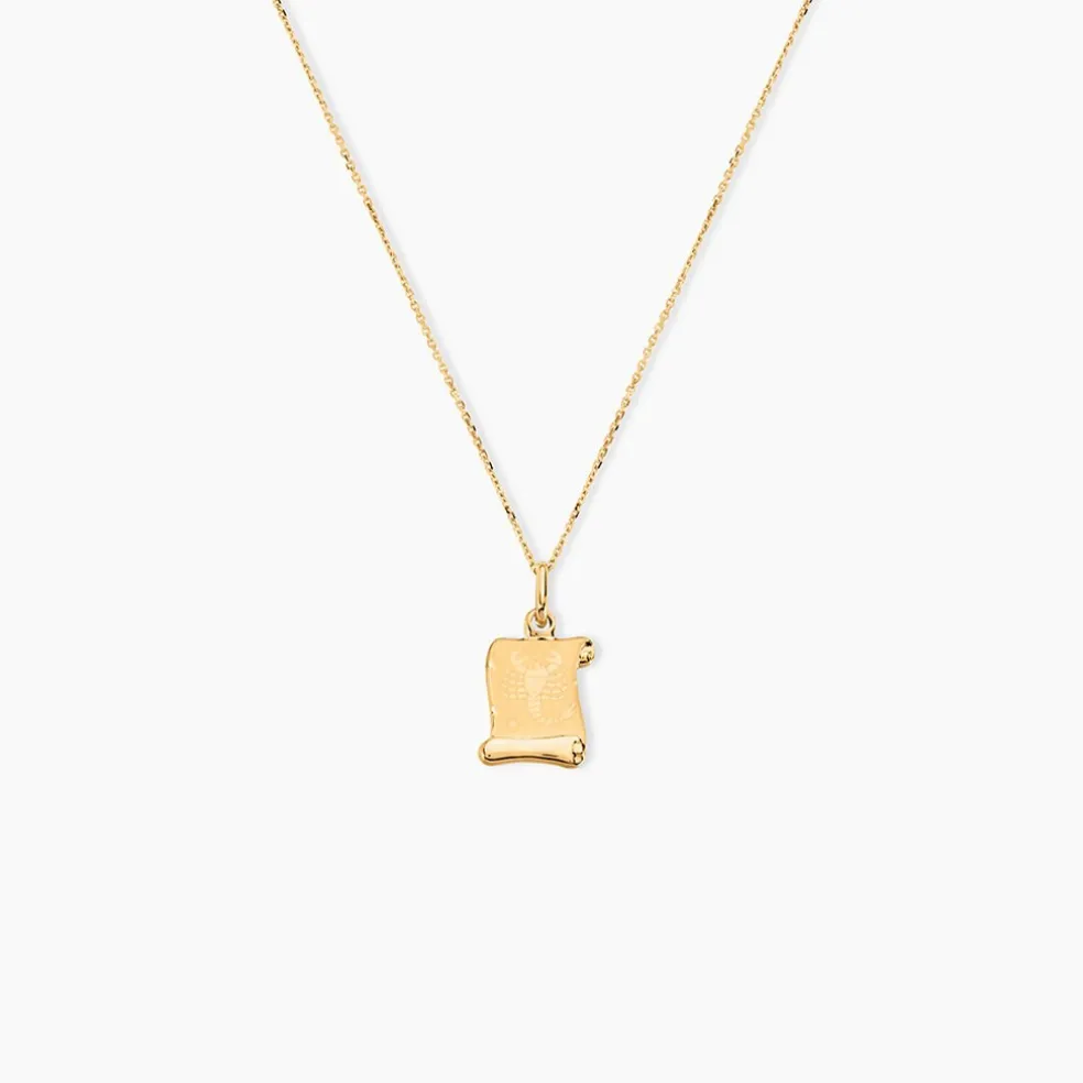 Pendentif Lamie Zodiaque Parchemin Or Jaune