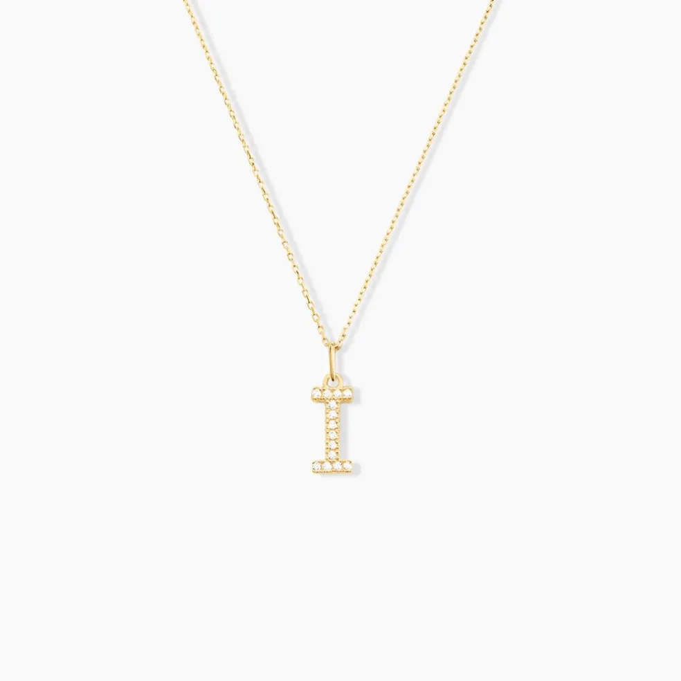 Pendentif Lettre I Or Jaune Oxyde