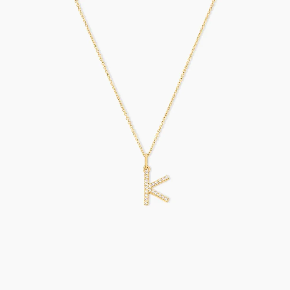 Pendentif Lettre K Or Jaune Oxyde