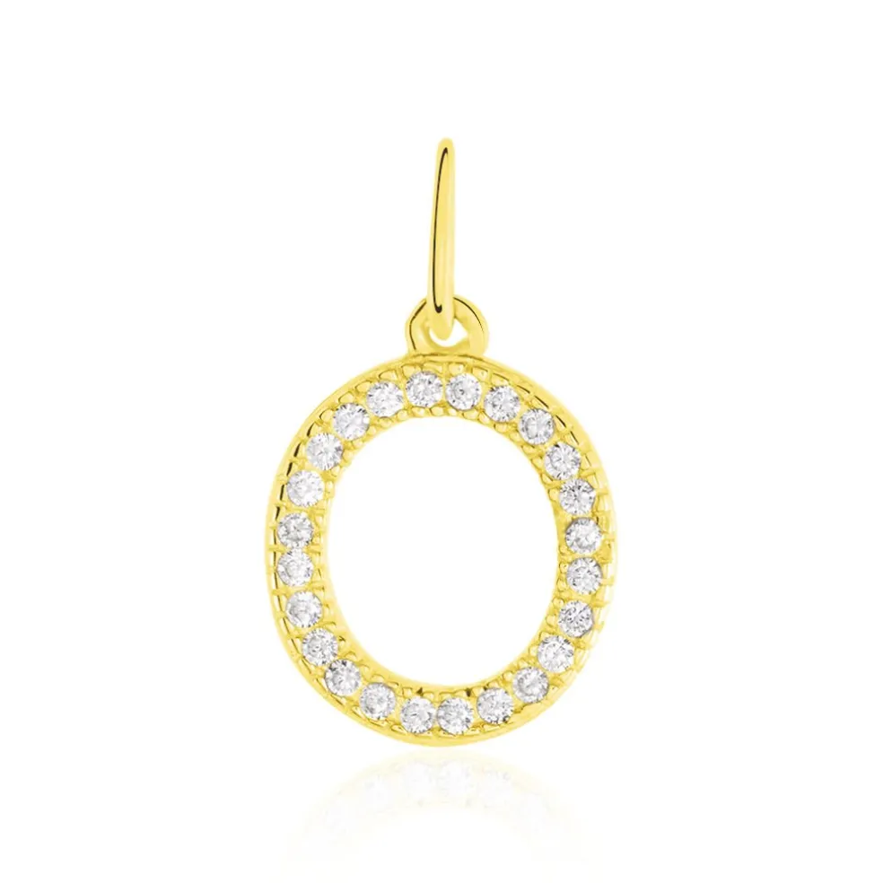 Pendentif Lettre O Or Jaune Oxyde