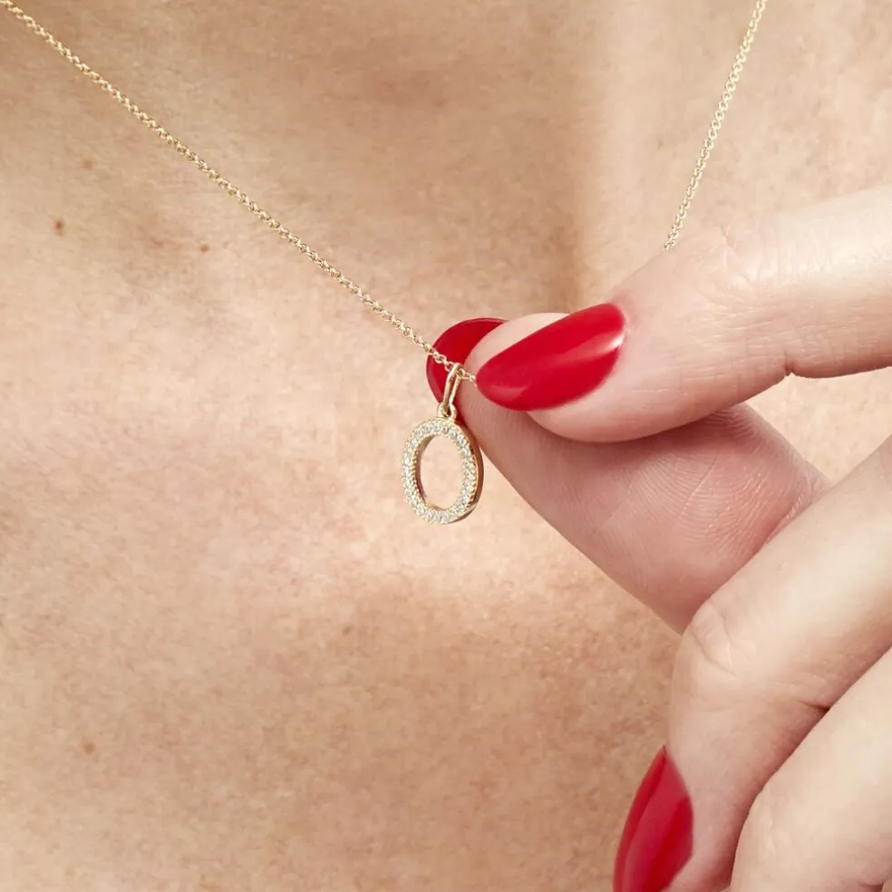 Pendentif Lettre O Or Jaune Oxyde