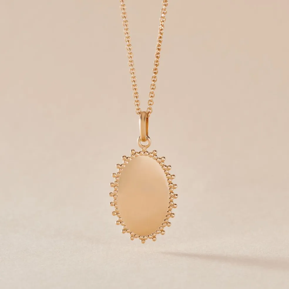 Pendentif Linette Plaque Or Doré