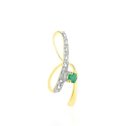 Pendentif Loubra Or Jaune Emeraude