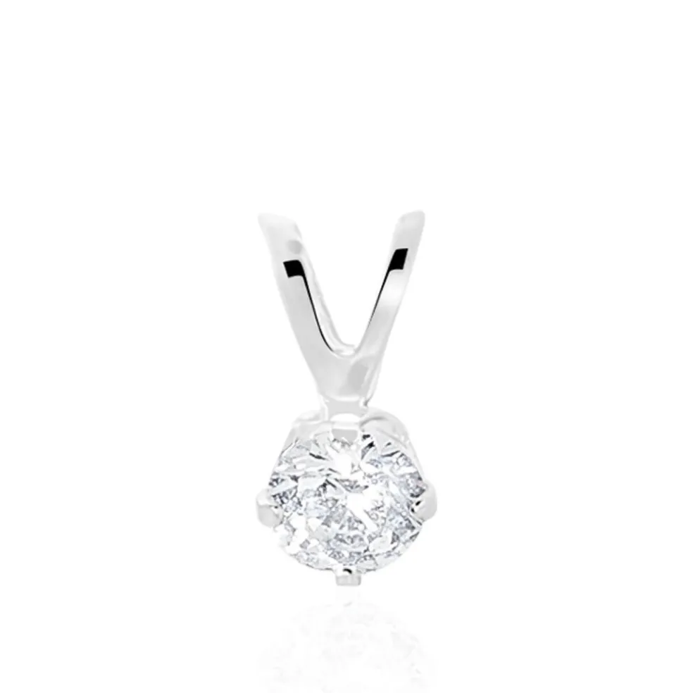 Pendentif Mabila Or Blanc Oxyde De Zirconium