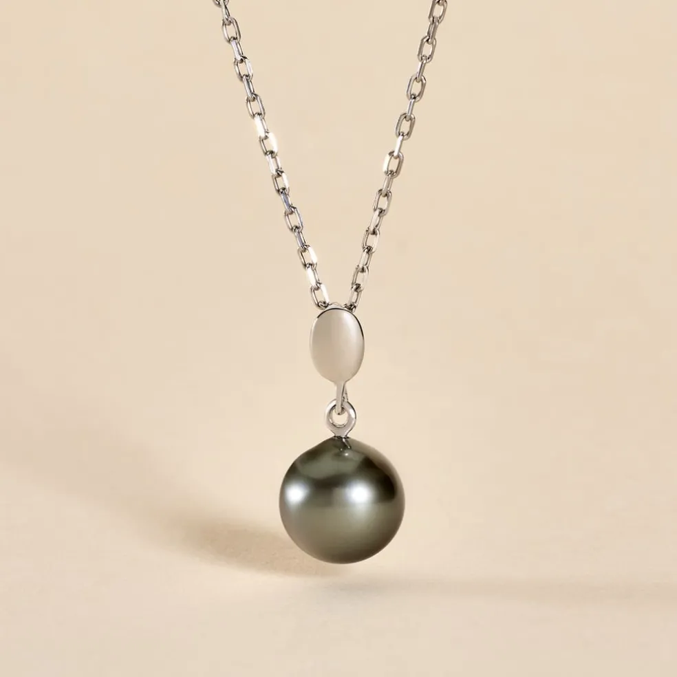 Pendentif Manolita Or Blanc Perle De Culture De Tahiti