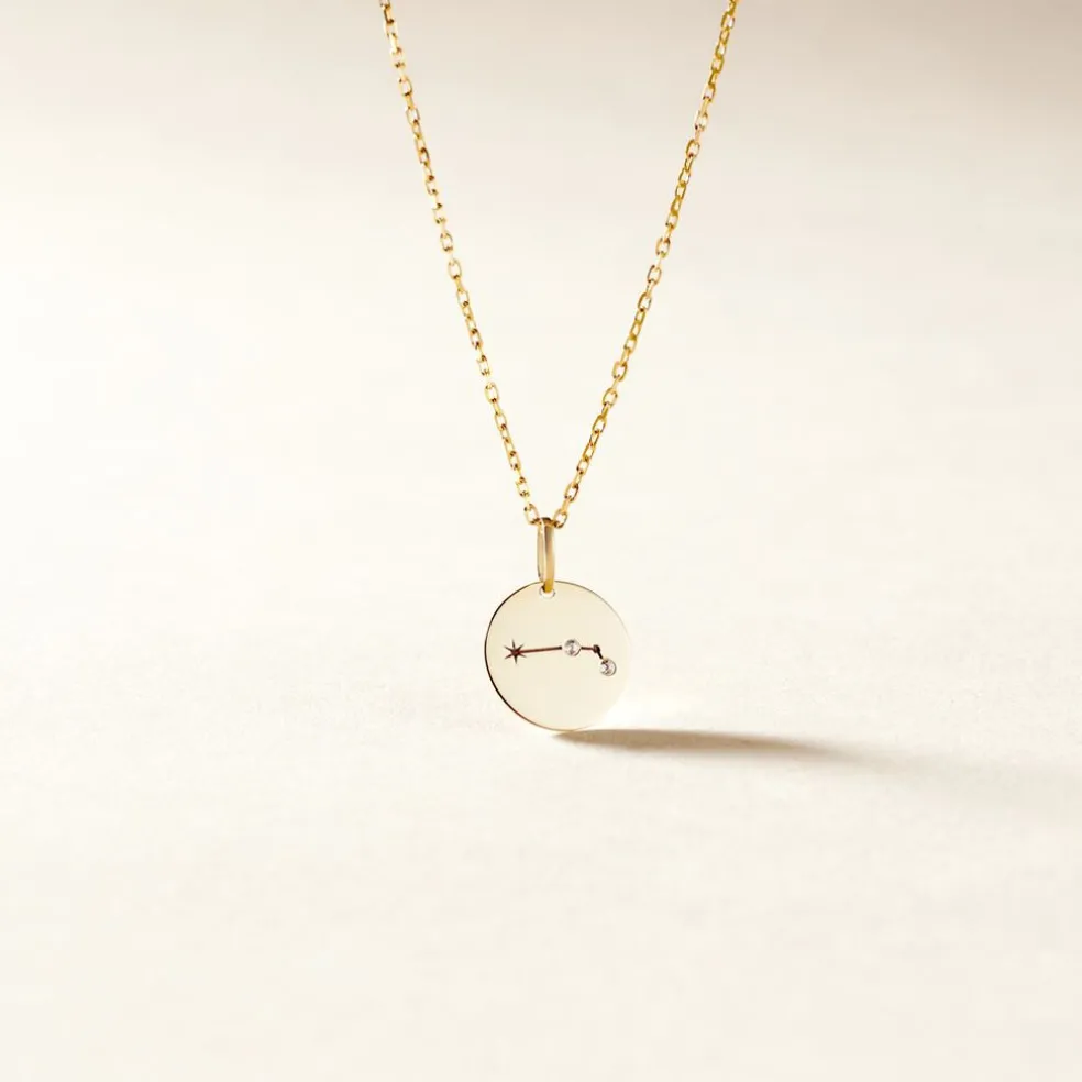 Pendentif Or Jaune Astraea Oxyde De Zirconium