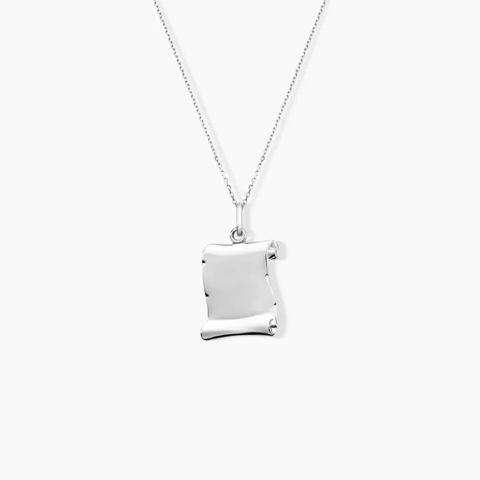 Pendentif Parchemin Argent Blanc