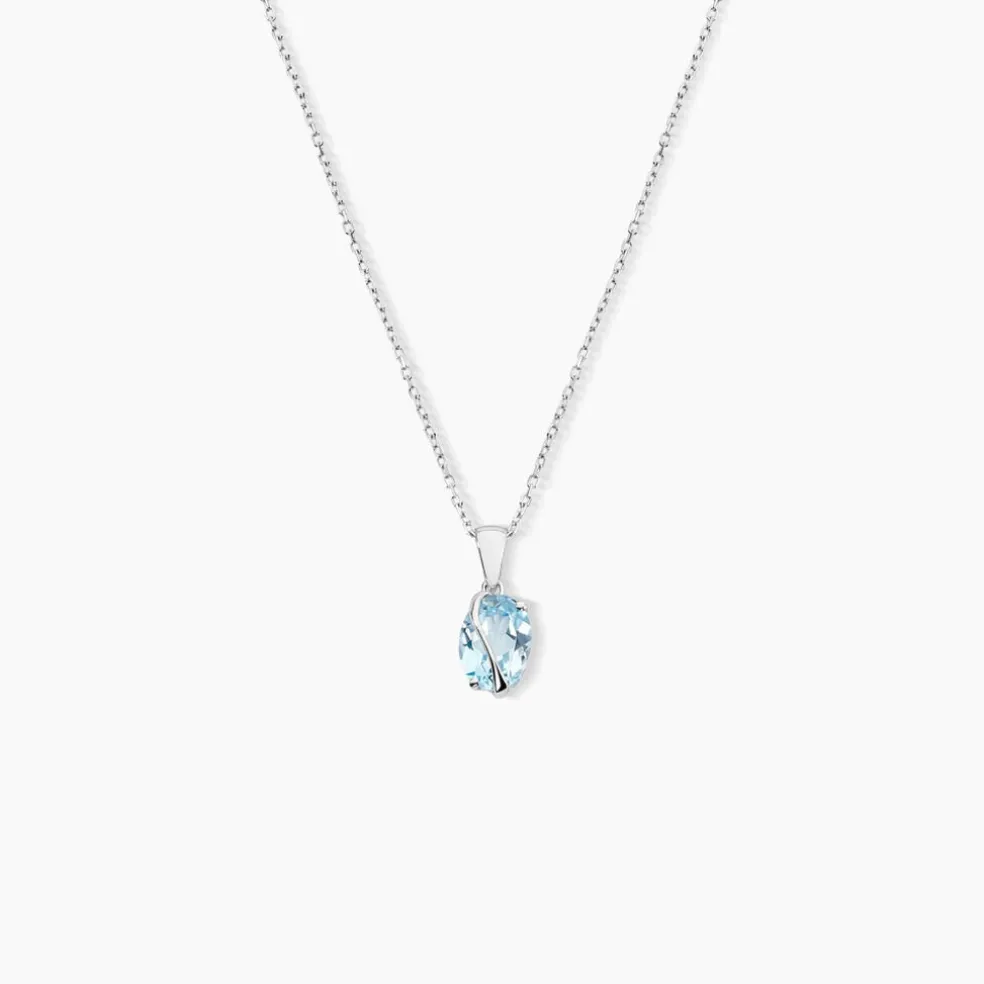 Pendentif Prudencia Or Blanc Topaze