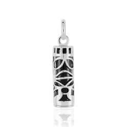Pendentif Tiki Argent Blanc Onyx