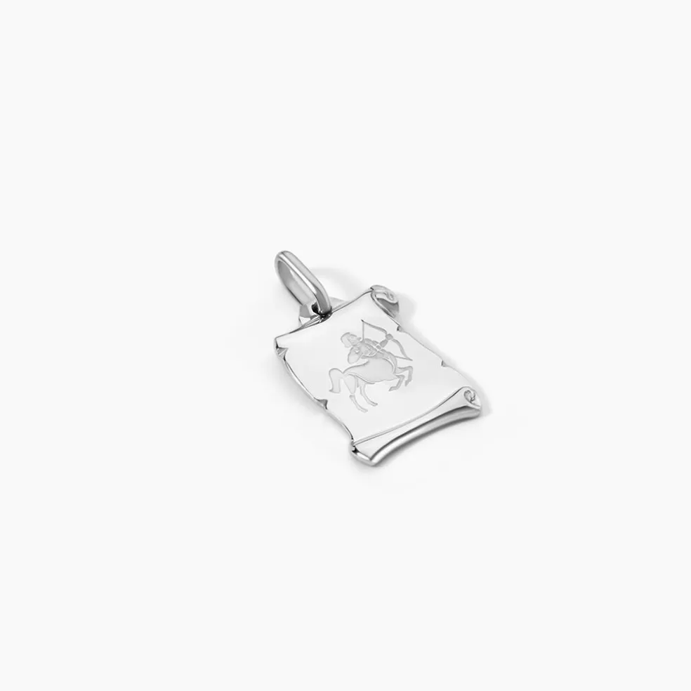 Pendentif Zodiaque Parchemin Argent Blanc