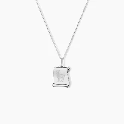 Pendentif Zodiaque Parchemin Argent Blanc