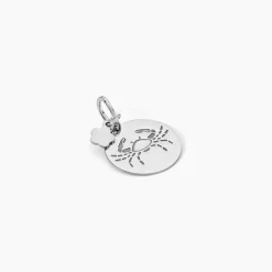 Pendentif Zodiaque Rond Argent Blanc