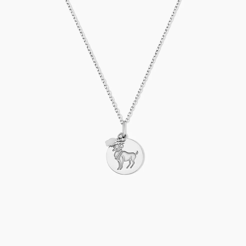 Pendentif Zodiaque Rond Argent Blanc