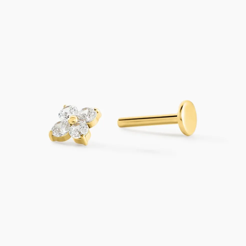 Piercing Alcea Titane Doré Oxyde De Zirconium