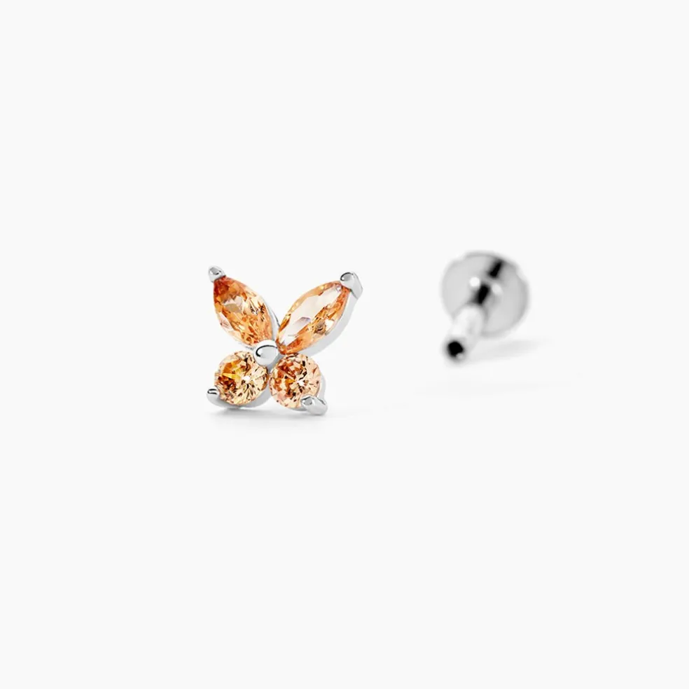 Piercing Clairette Argent Blanc Oxyde De Zirconium