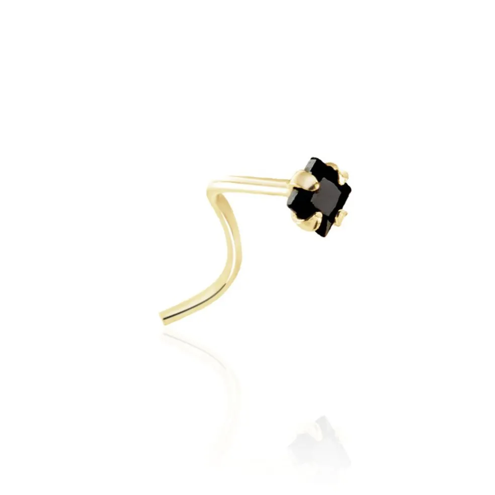 Piercing De Nez Or Jaune Oxyde De Zirconium