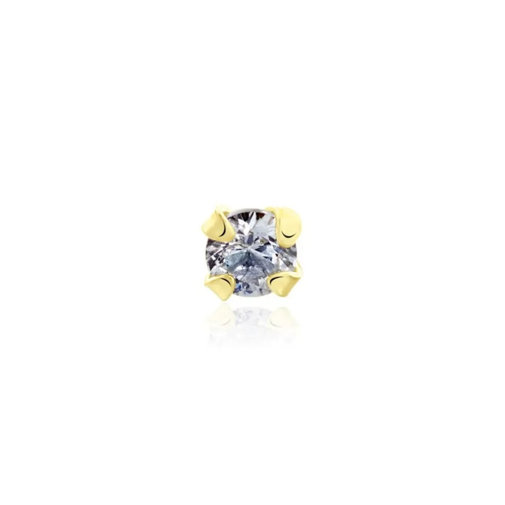 Piercing De Nez Or Jaune Oxyde De Zirconium