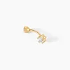 Piercing D'oreille Et/ou D'arcade King Or Jaune Oxyde De Zirconium