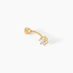 Piercing D'oreille Et/ou D'arcade King Or Jaune Oxyde De Zirconium