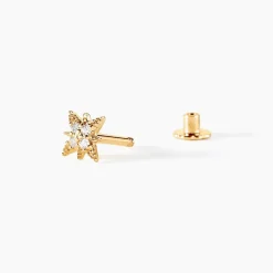 Piercing D'oreille Unitaire Geronimo Or Jaune Oxyde De Zirconium
