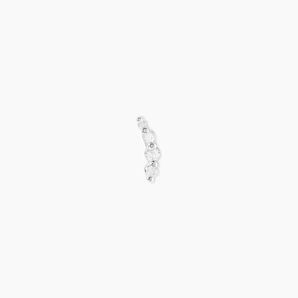Piercing D'oreille Unitaire Acadia Argent Blanc Oxyde De Zirconium