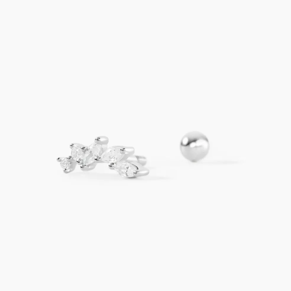 Piercing D'oreille Unitaire Nara Argent Blanc Oxyde De Zirconium