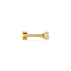 Piercing D'oreilles Unitaire Acier Doré Piia Oxyde De Zirconium
