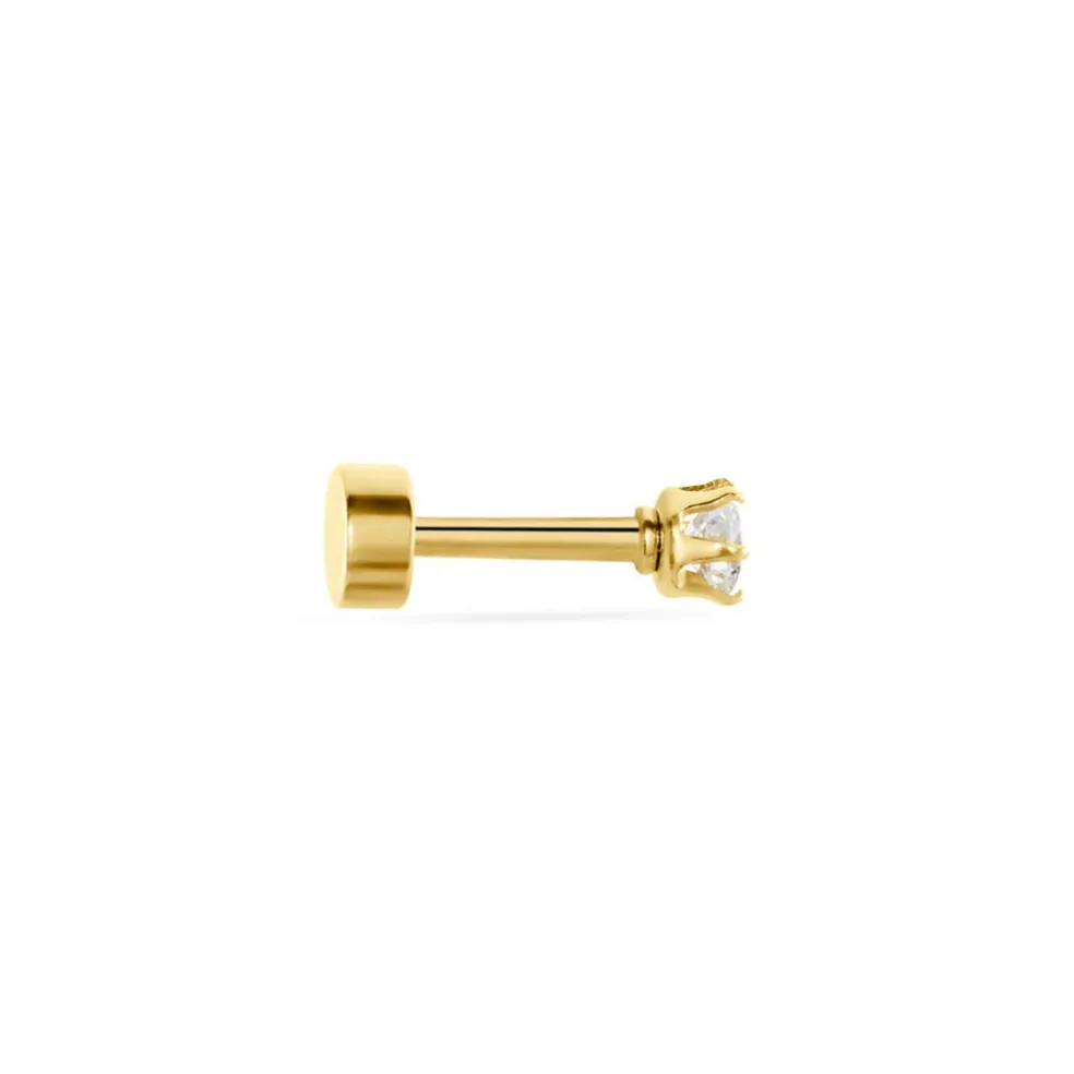 Piercing D'oreilles Unitaire Acier Doré Piia Oxyde De Zirconium